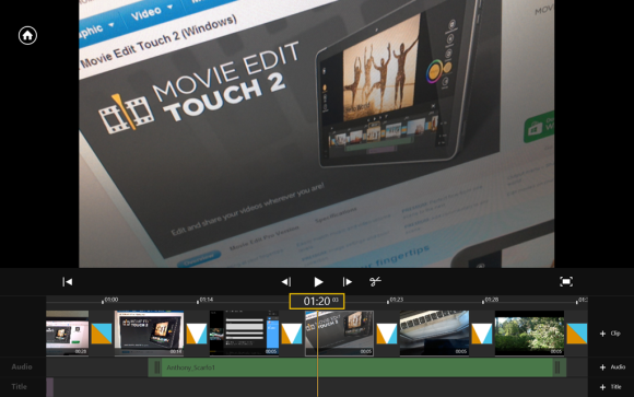 Movie Edit Touch 2 on Windows 8 Tablet Report and Demo