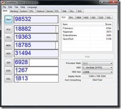 CrystalMark 2004R3 mains, high performance