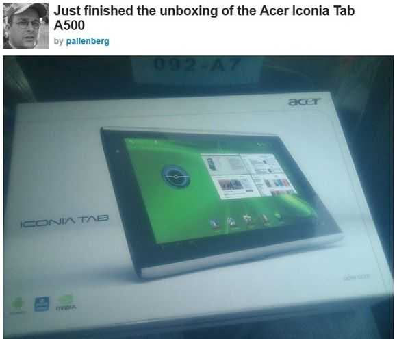 iconia tab unbox