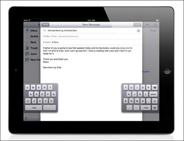 ipad split keyboard