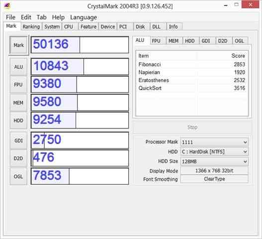 W510 Crystaldiskmark battery