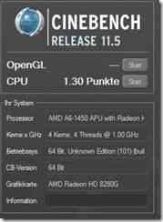 Cinebench 1.4ghz batt with 5 to 10% background cpu usage 