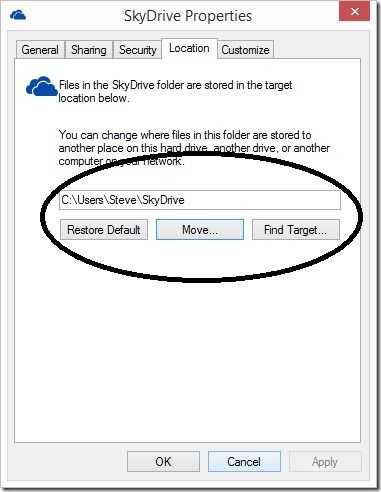 skydrive location