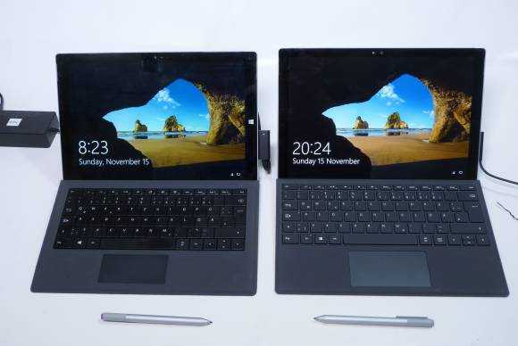 Surface Pro 3 and Surface Pro 4 in test.
